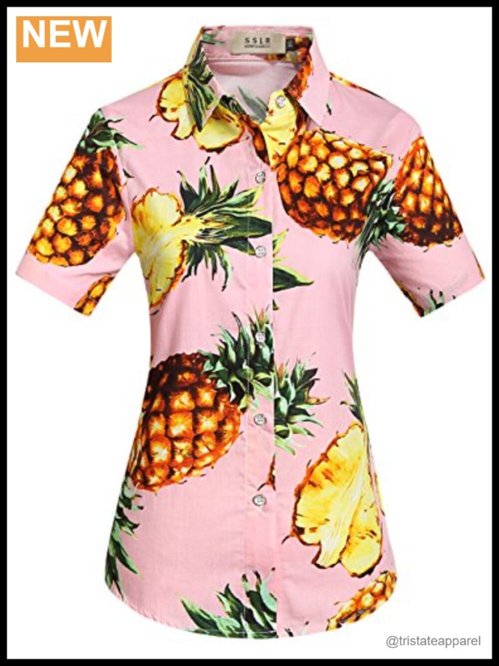 Women's Cotton Hawaiian Button Down Shirt Short Sleeve Floral Blouse Casual